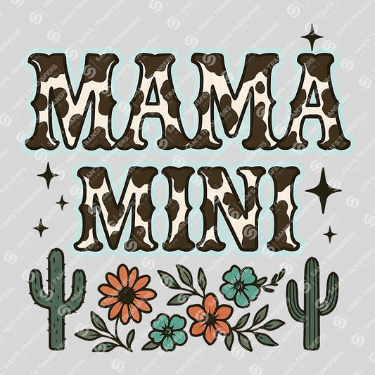 Apparel featuring a Mama Mini-themed DTF transfer.