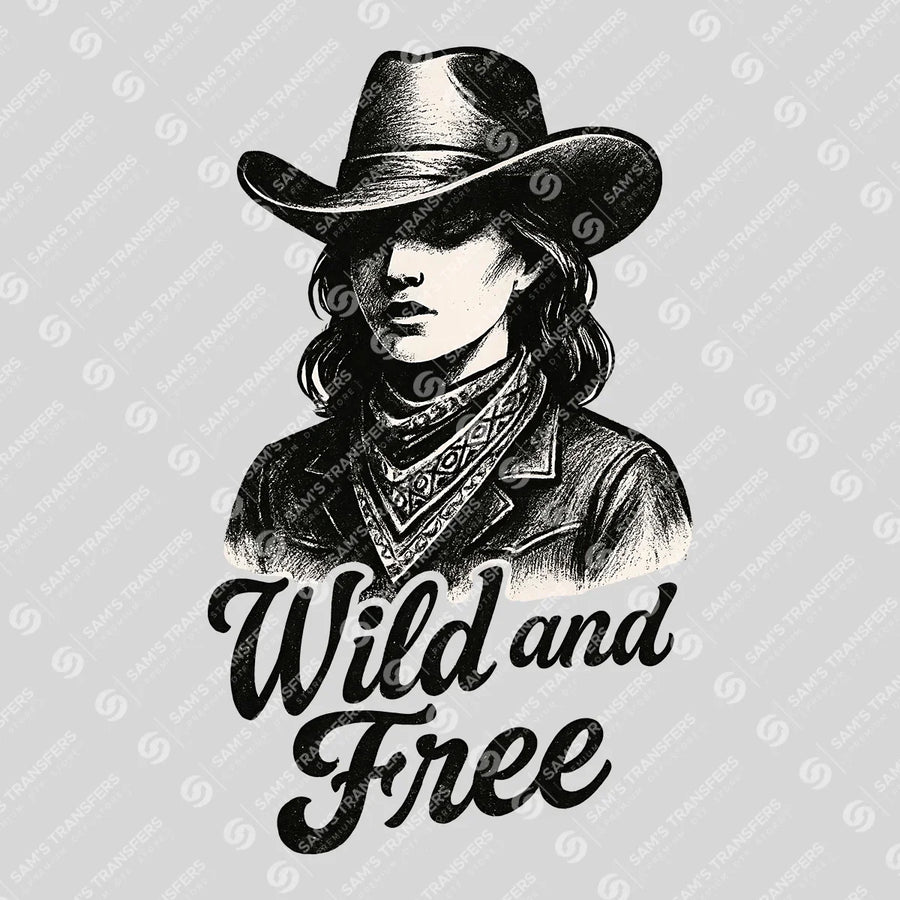 Wild and Free Cowgirl Ready-to-Press DTF Transfer | SAT08049