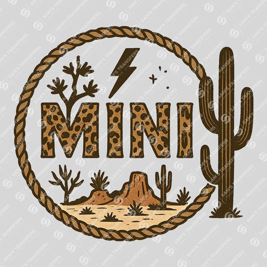 Apparel featuring a Mini Leopard Desert-themed DTF transfer.