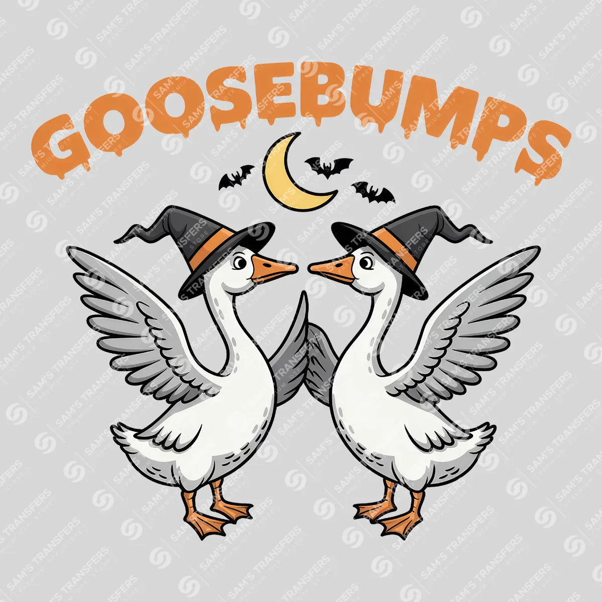 Apparel featuring a Goosebumps Witch Geese-themed DTF transfer.