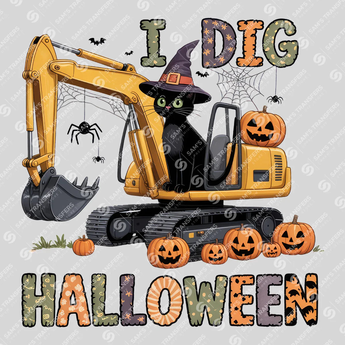 Apparel featuring a I Dig Halloween-themed DTF transfer.