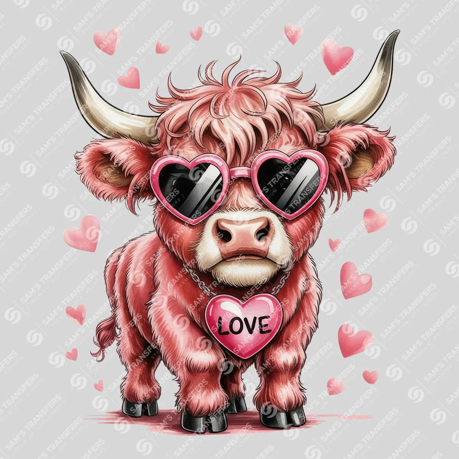 Love Highland Cow Ready-to-Press DTF Transfer | SAT08193