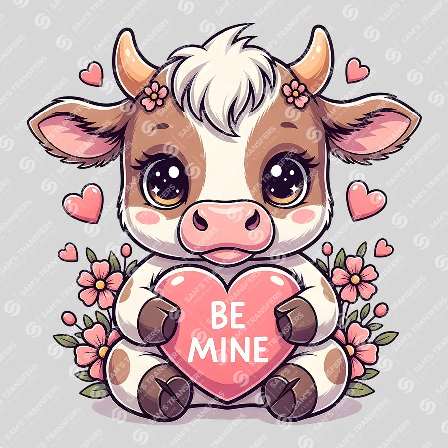 Be Mine Baby Cow Ready-to-Press DTF Transfer | SAT08235
