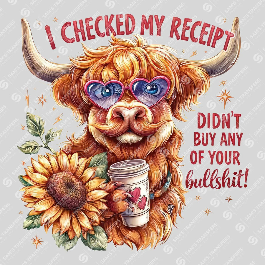 I Checked My Receipt Ready-to-Press DTF Transfer | SAT08252
