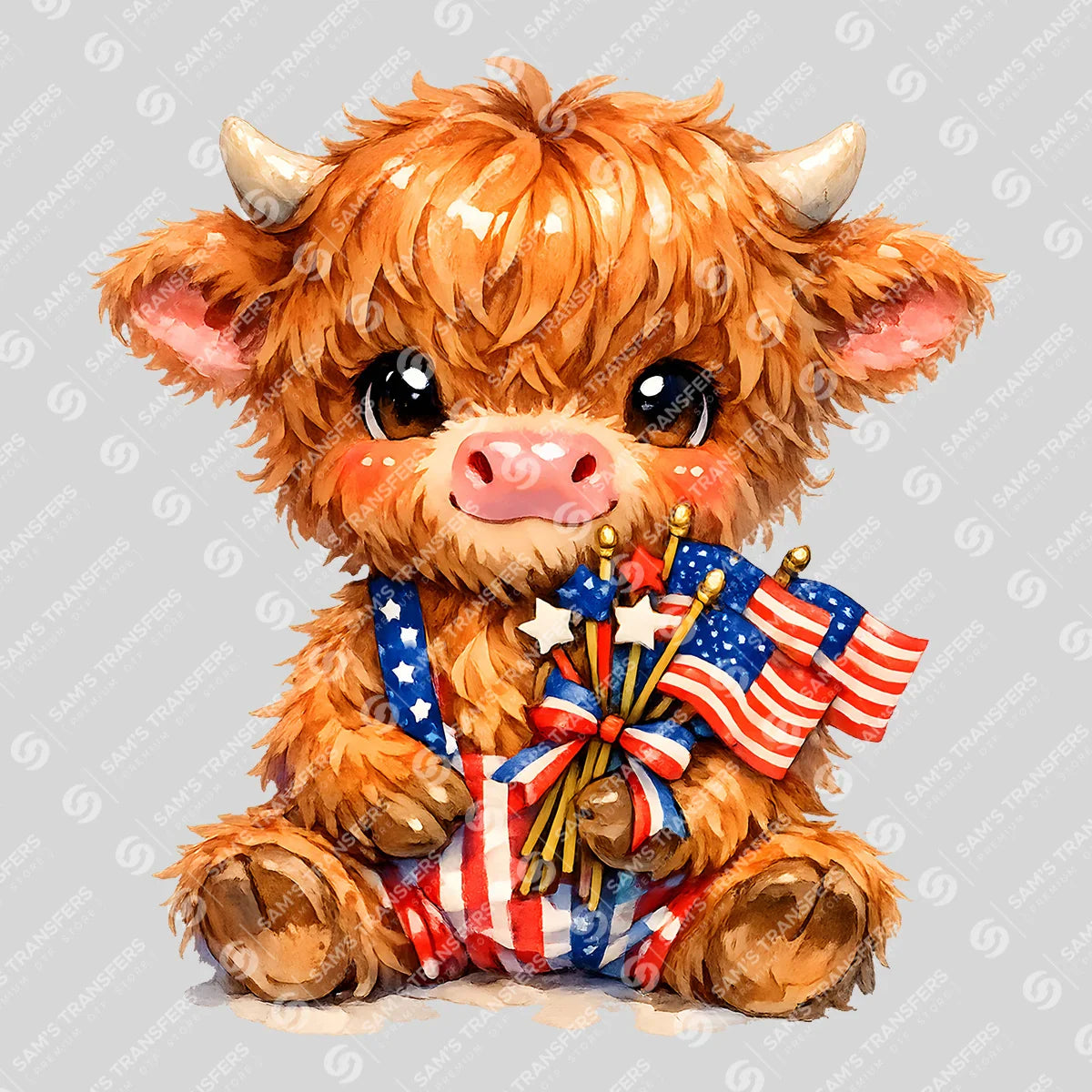 Apparel featuring a Patriotic Flags Calf-themed DTF transfer.