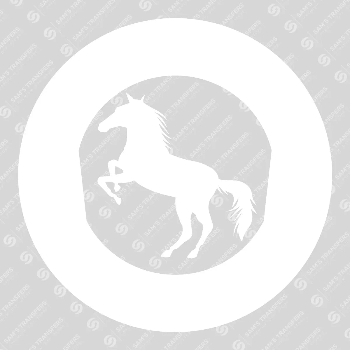 Apparel featuring a Rearing Horse Silhouette-themed DTF transfer.