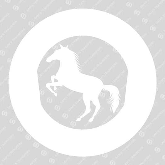 Apparel featuring a Rearing Horse Silhouette-themed DTF transfer.