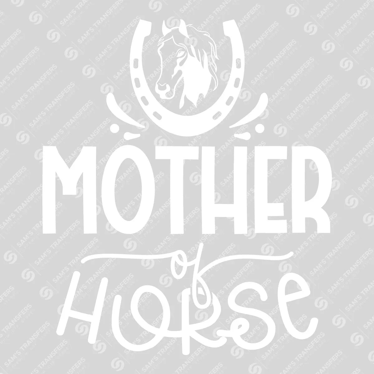 Apparel featuring a Mother of Horse-themed DTF transfer.