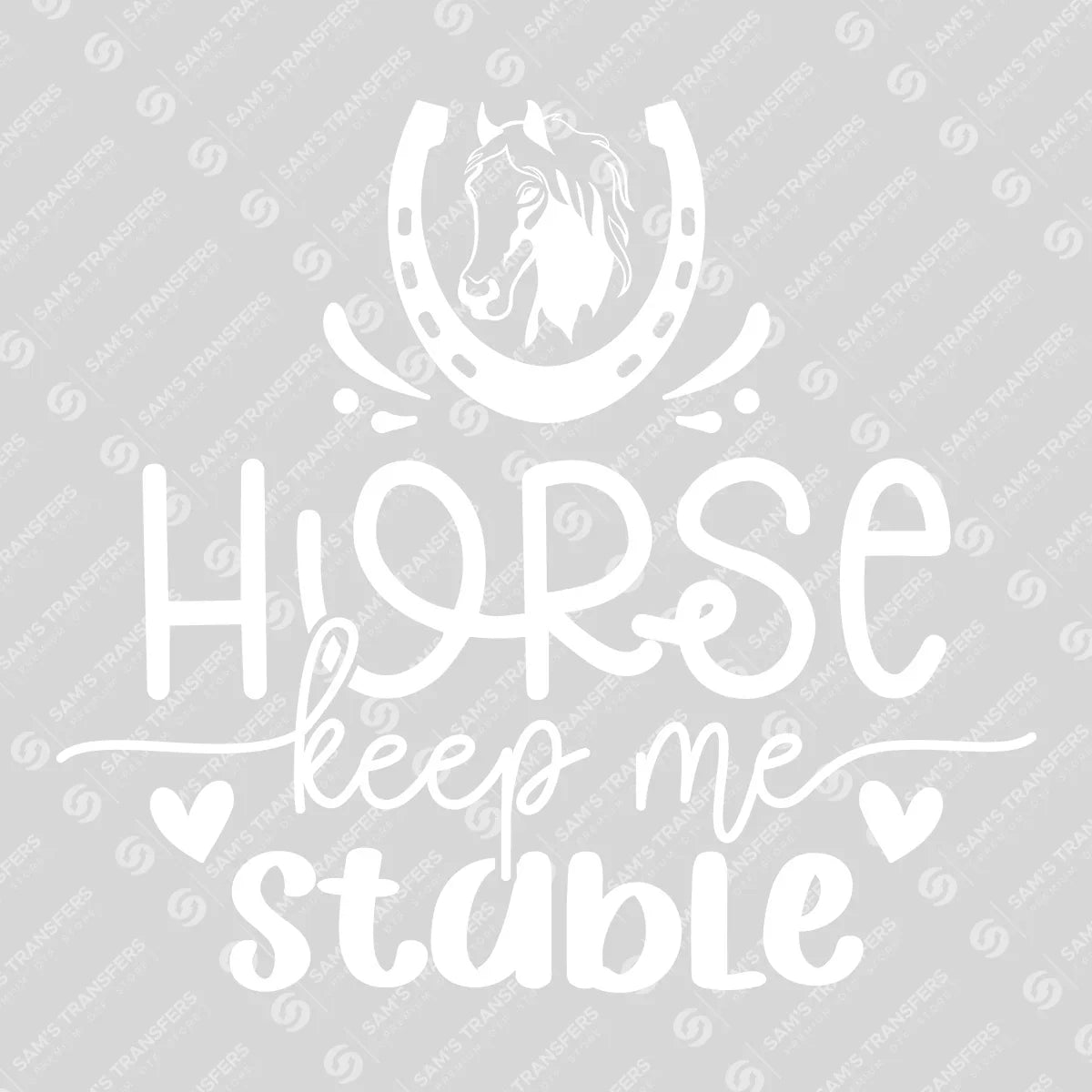 Apparel featuring a Horse Keep Me Stable-themed DTF transfer.