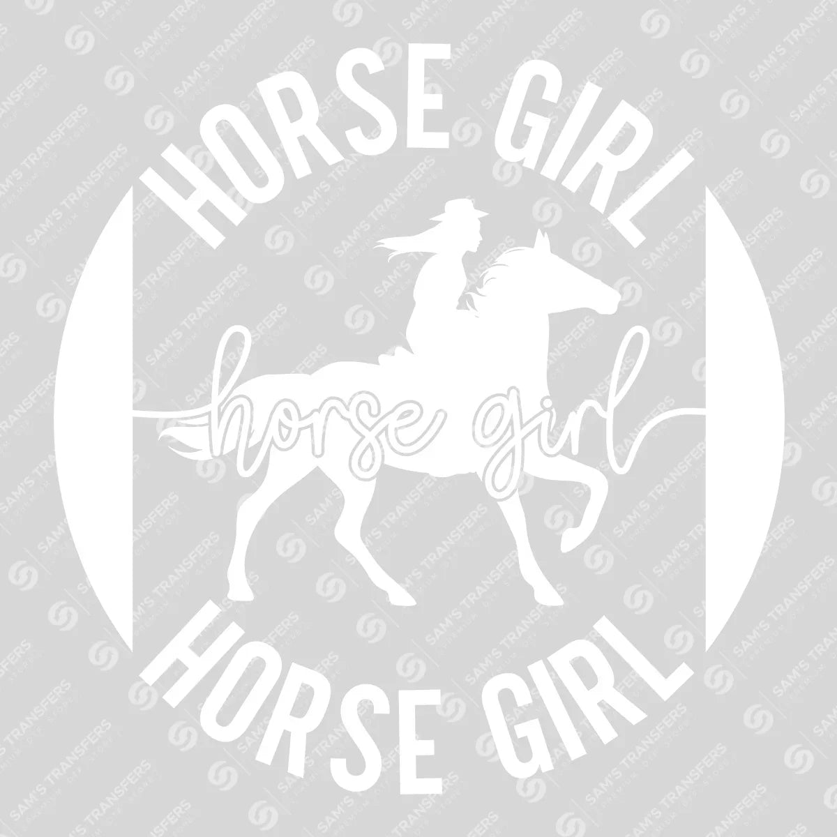 Apparel featuring a Horse Girl-themed DTF transfer.