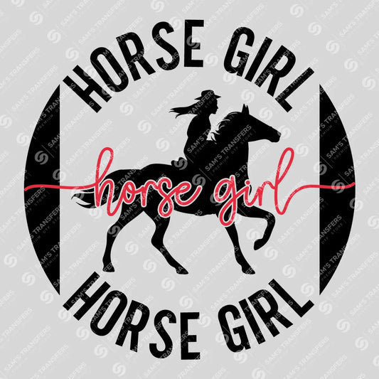 Apparel featuring a Horse Girl-themed DTF transfer.