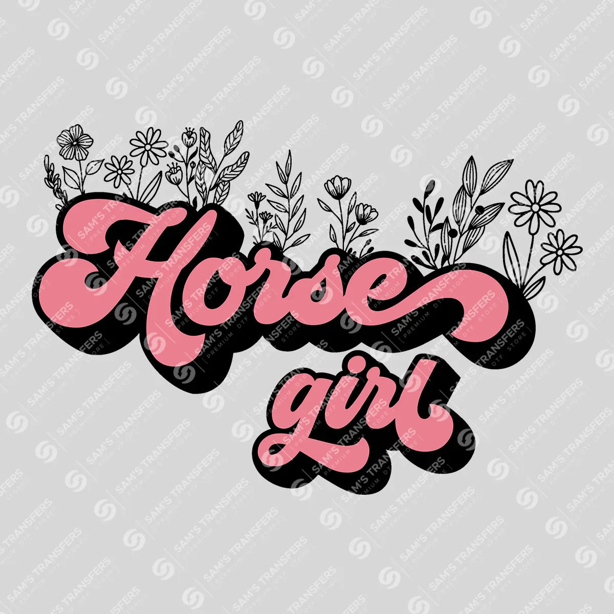 Apparel featuring a Horse Girl-themed DTF transfer.