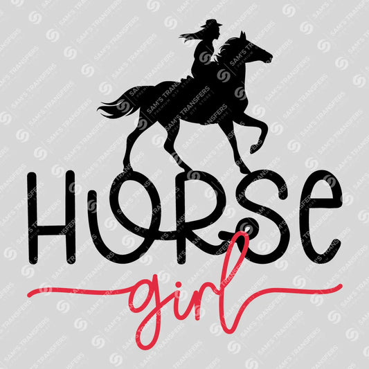 Apparel featuring a Horse Girl-themed DTF transfer.