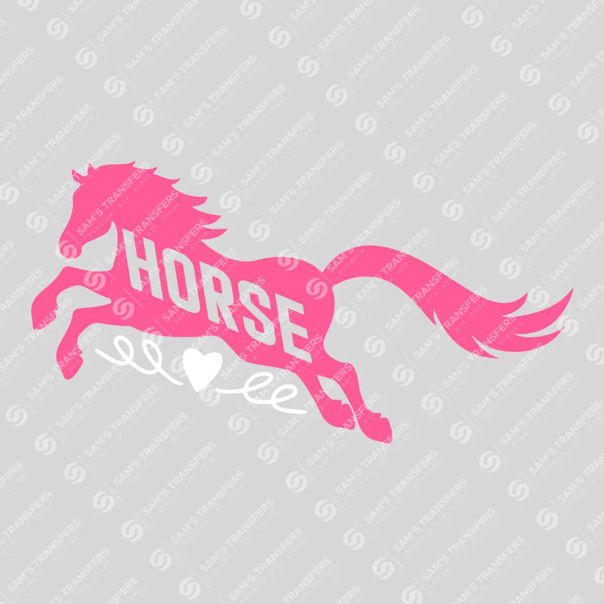 Apparel featuring a Horse Love-themed DTF transfer.