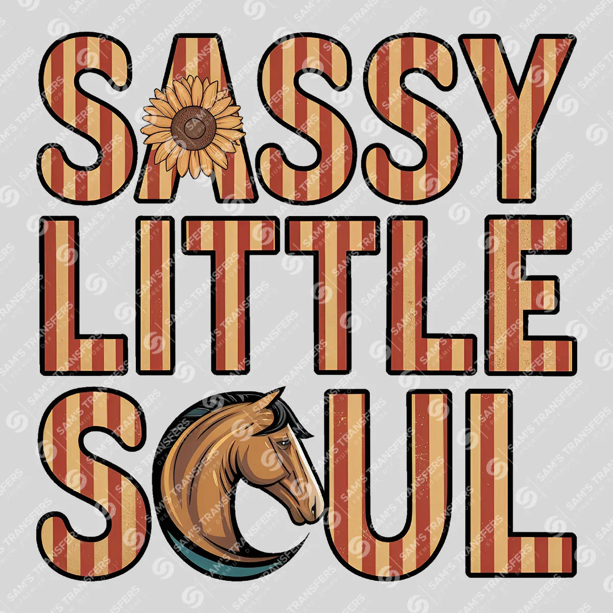 Apparel featuring a Sassy Little Soul-themed DTF transfer.