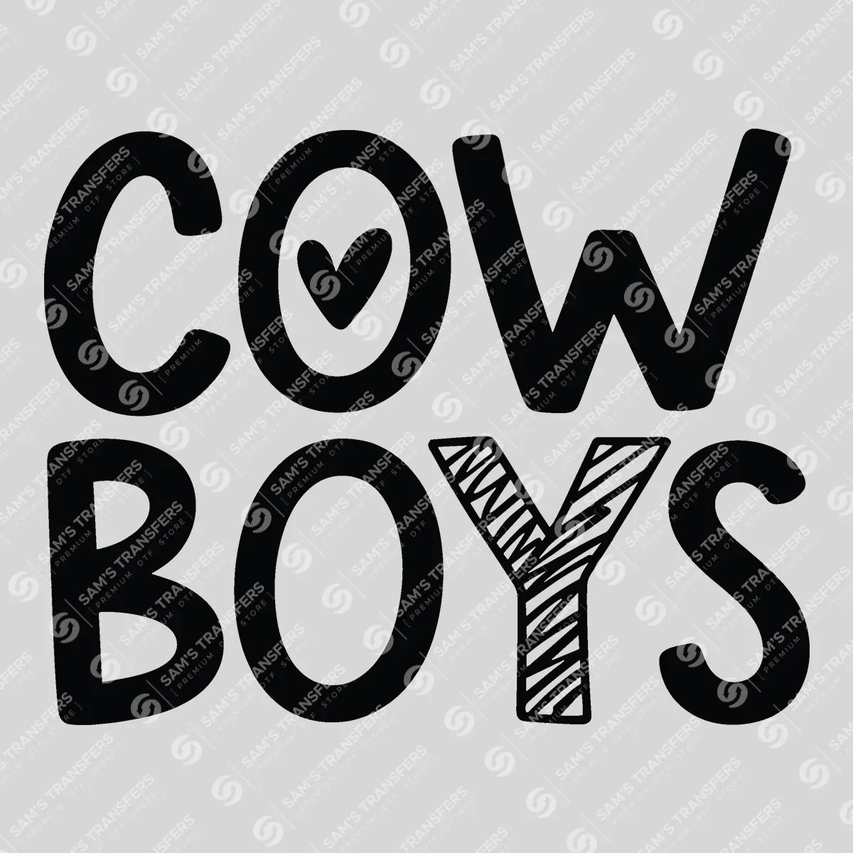 Apparel featuring a Cowboys-themed DTF transfer.