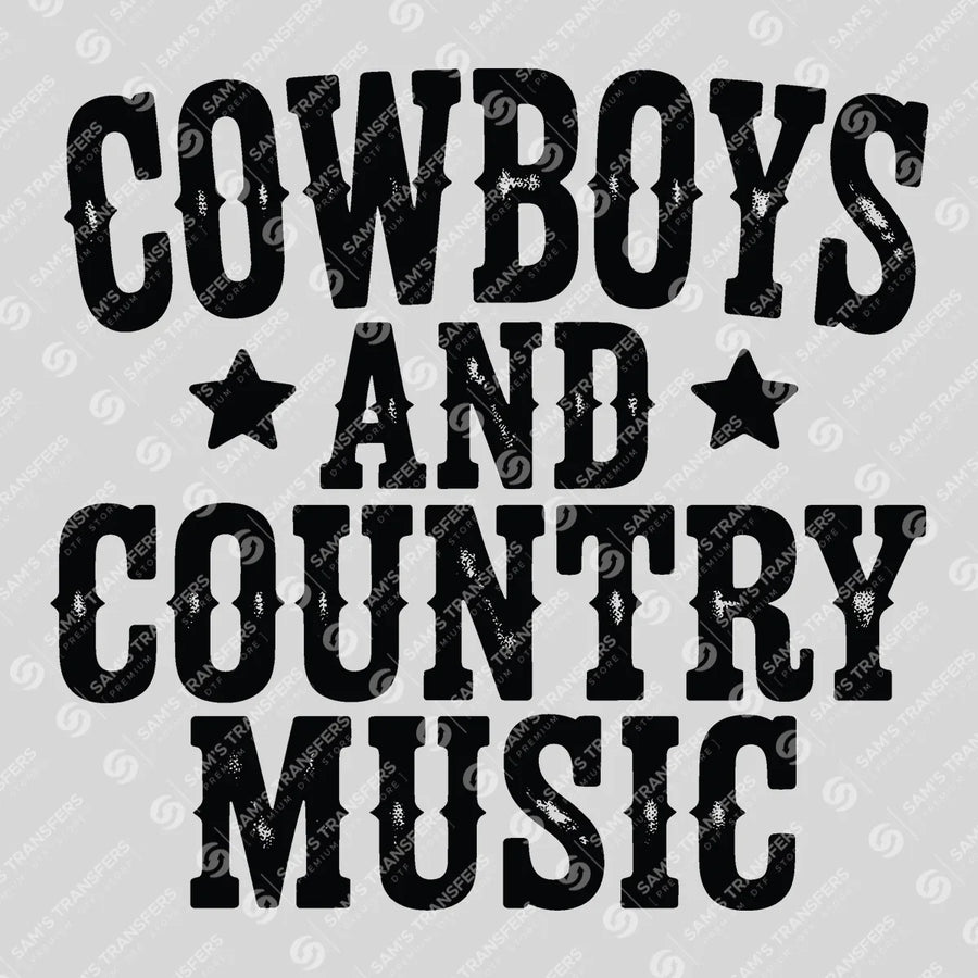 Cowboys and Country Music Ready-to-Press DTF Transfer | SAT08462