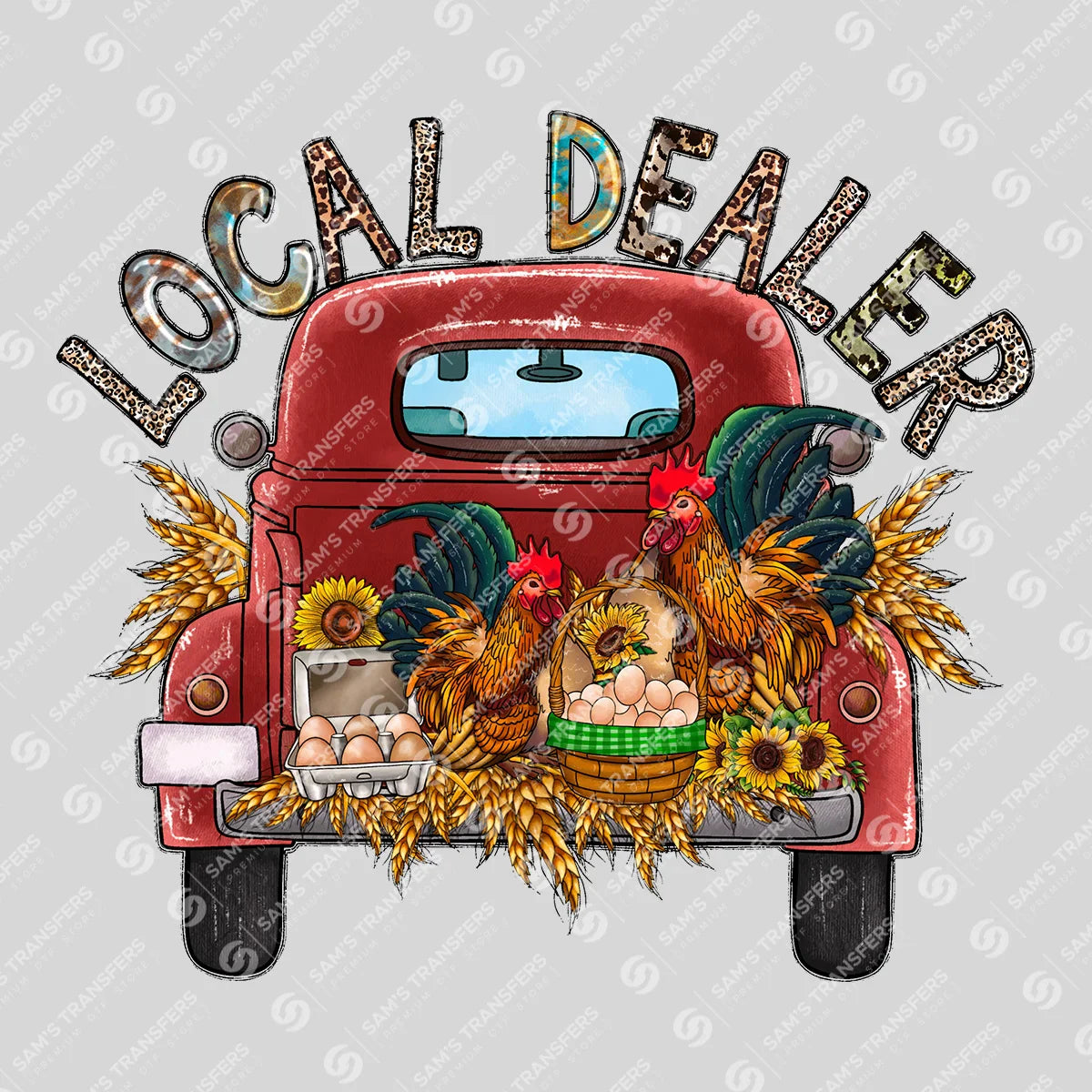 Apparel featuring a Local Egg Dealer-themed DTF transfer.
