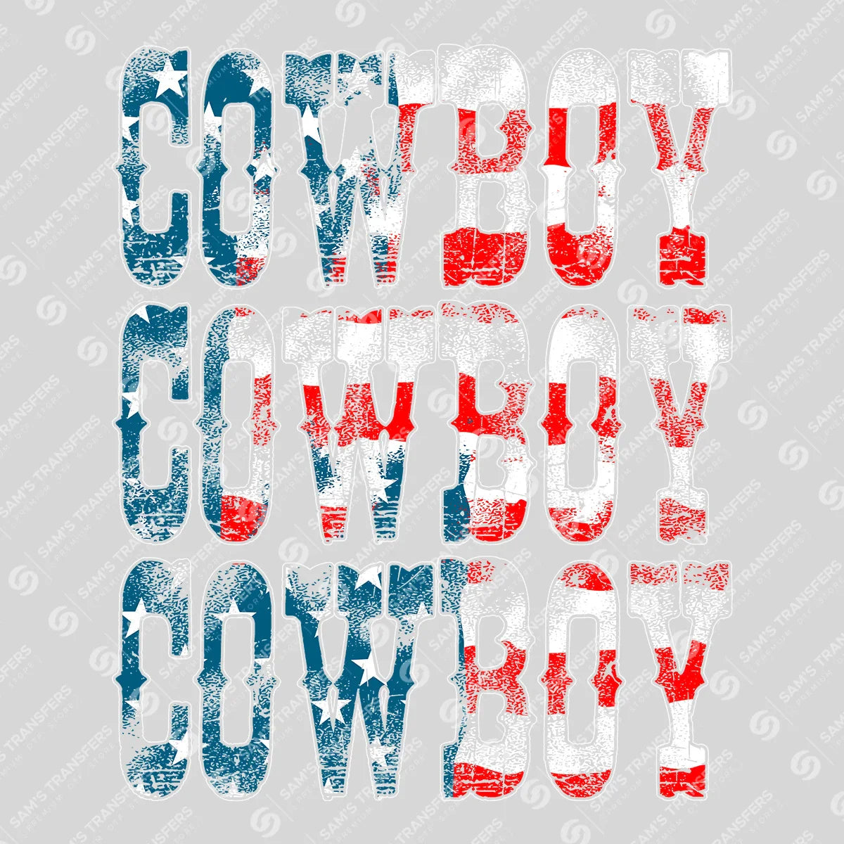 Apparel featuring a American Cowboy-themed DTF transfer.