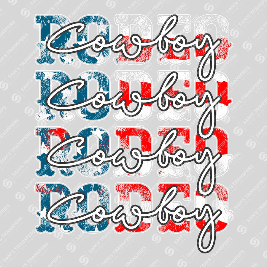 American Rodeo Cowboy Ready-to-Press DTF Transfer | SAT08537