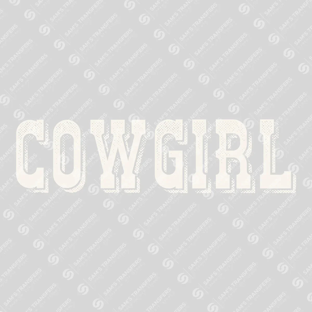 Apparel featuring a Cowgirl-themed DTF transfer.