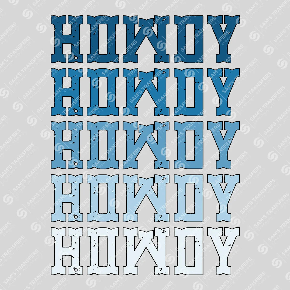 Apparel featuring a Howdy-themed DTF transfer.
