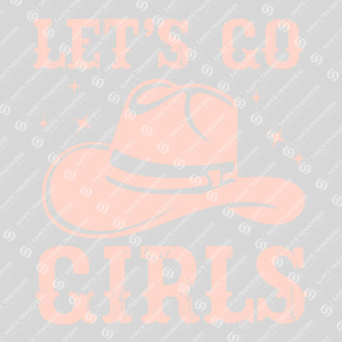 Apparel featuring a Let's Go Girls-themed DTF transfer.