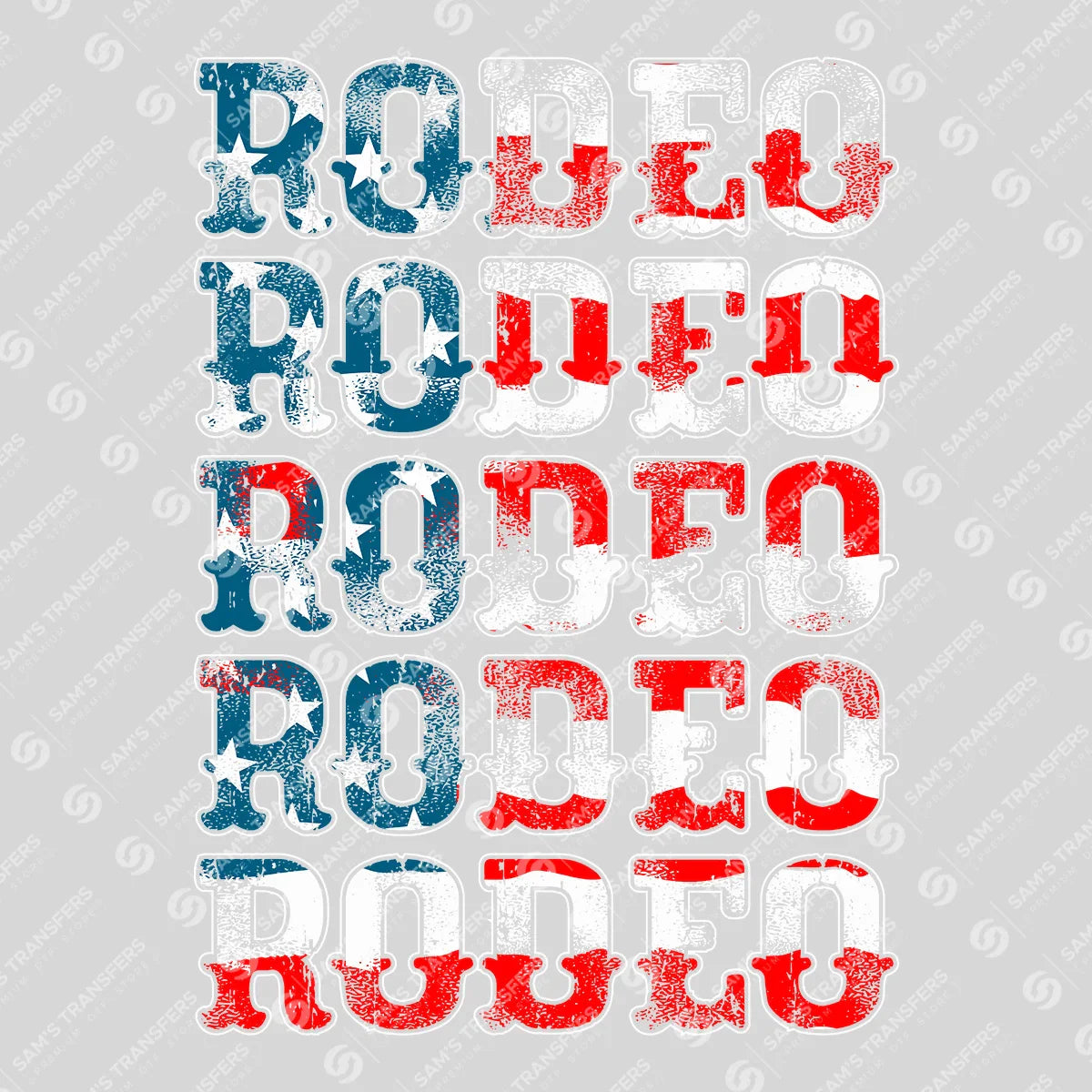 Apparel featuring a Rodeo-themed DTF transfer.