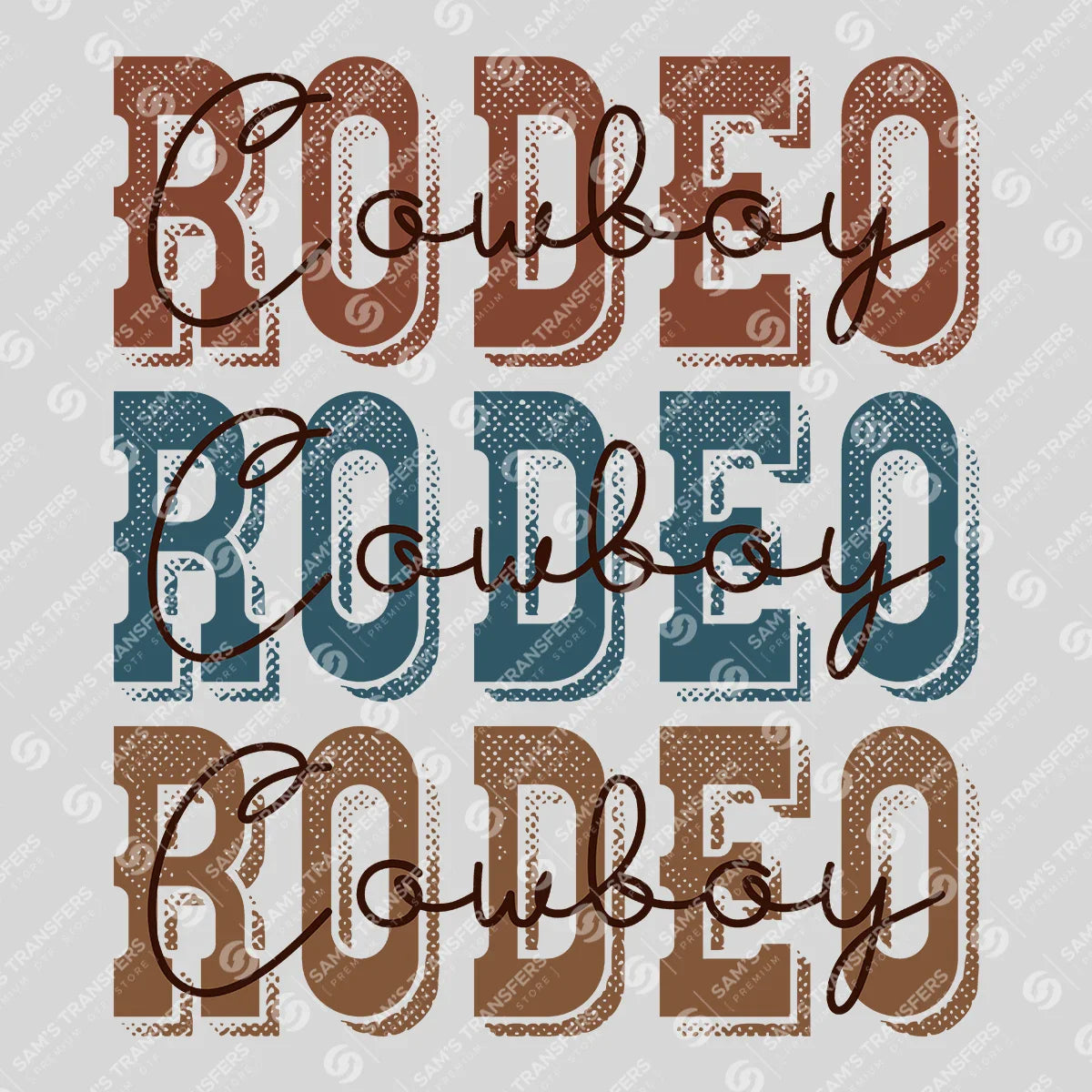 Apparel featuring a Rodeo Cowboy-themed DTF transfer.