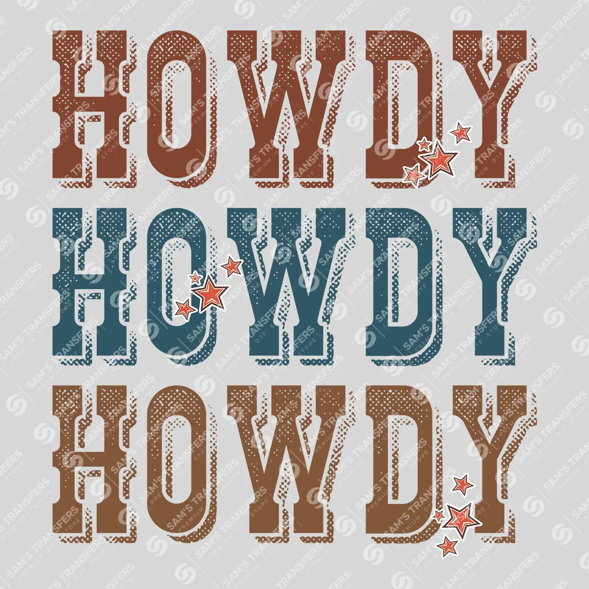 Apparel featuring a Howdy-themed DTF transfer.