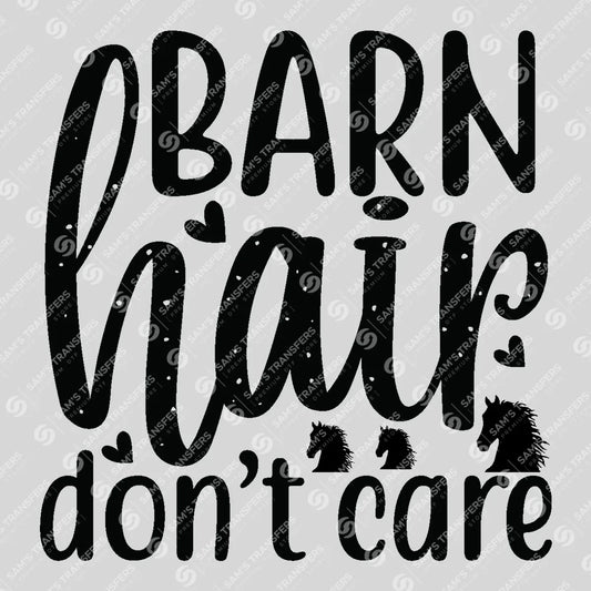Apparel featuring a Barn Hair Don't Care-themed DTF transfer.