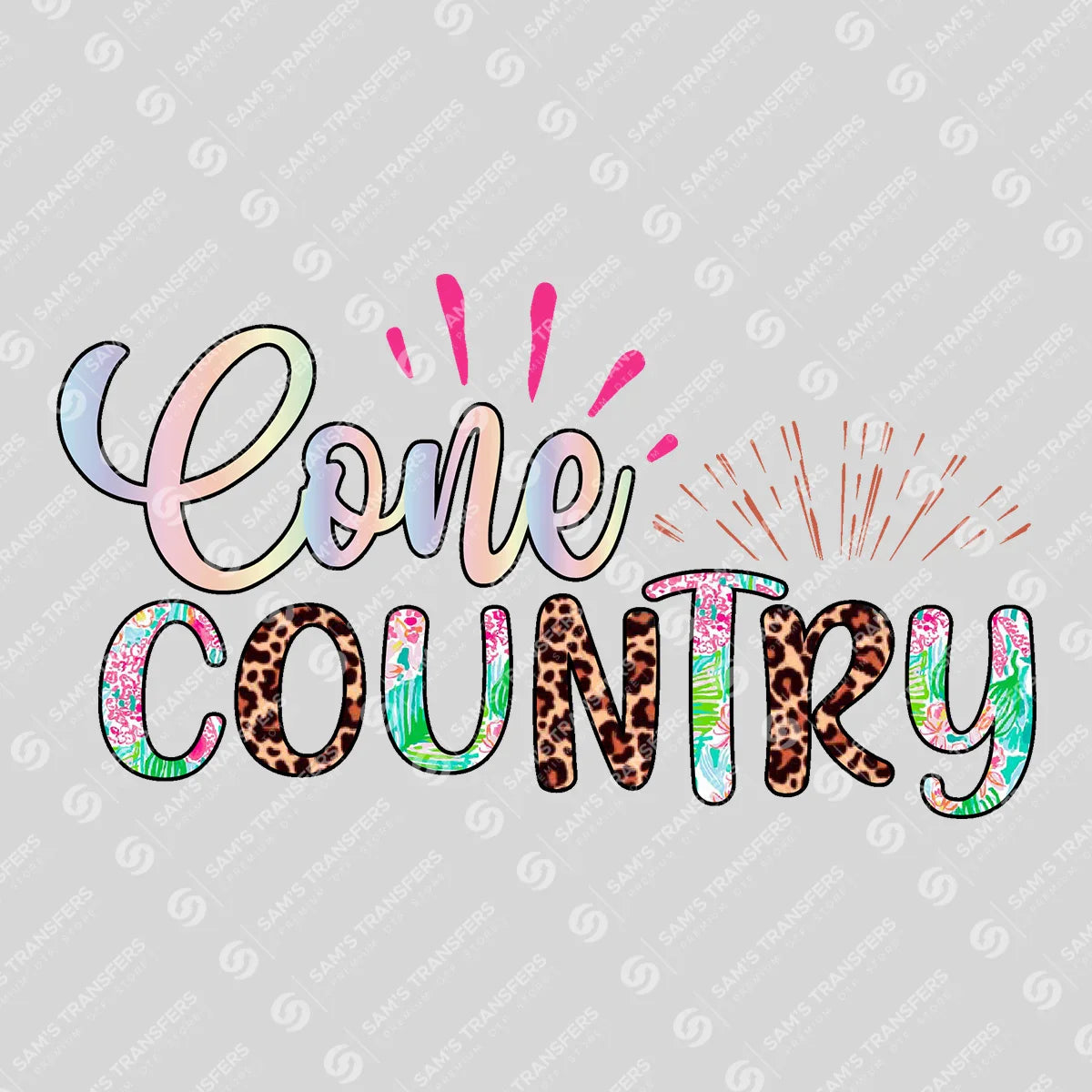 Apparel featuring a Cone Country-themed DTF transfer.