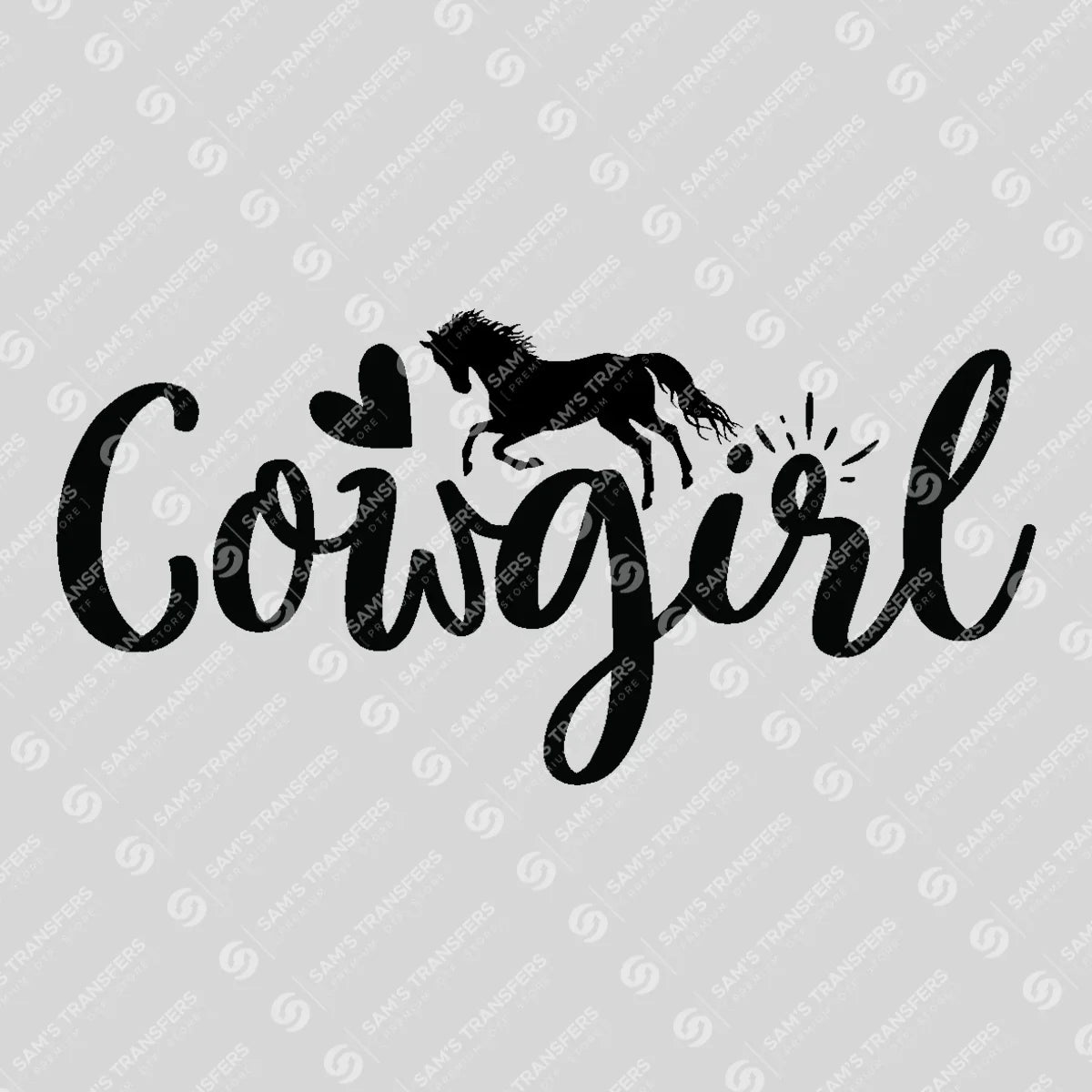 Apparel featuring a Cowgirl-themed DTF transfer.