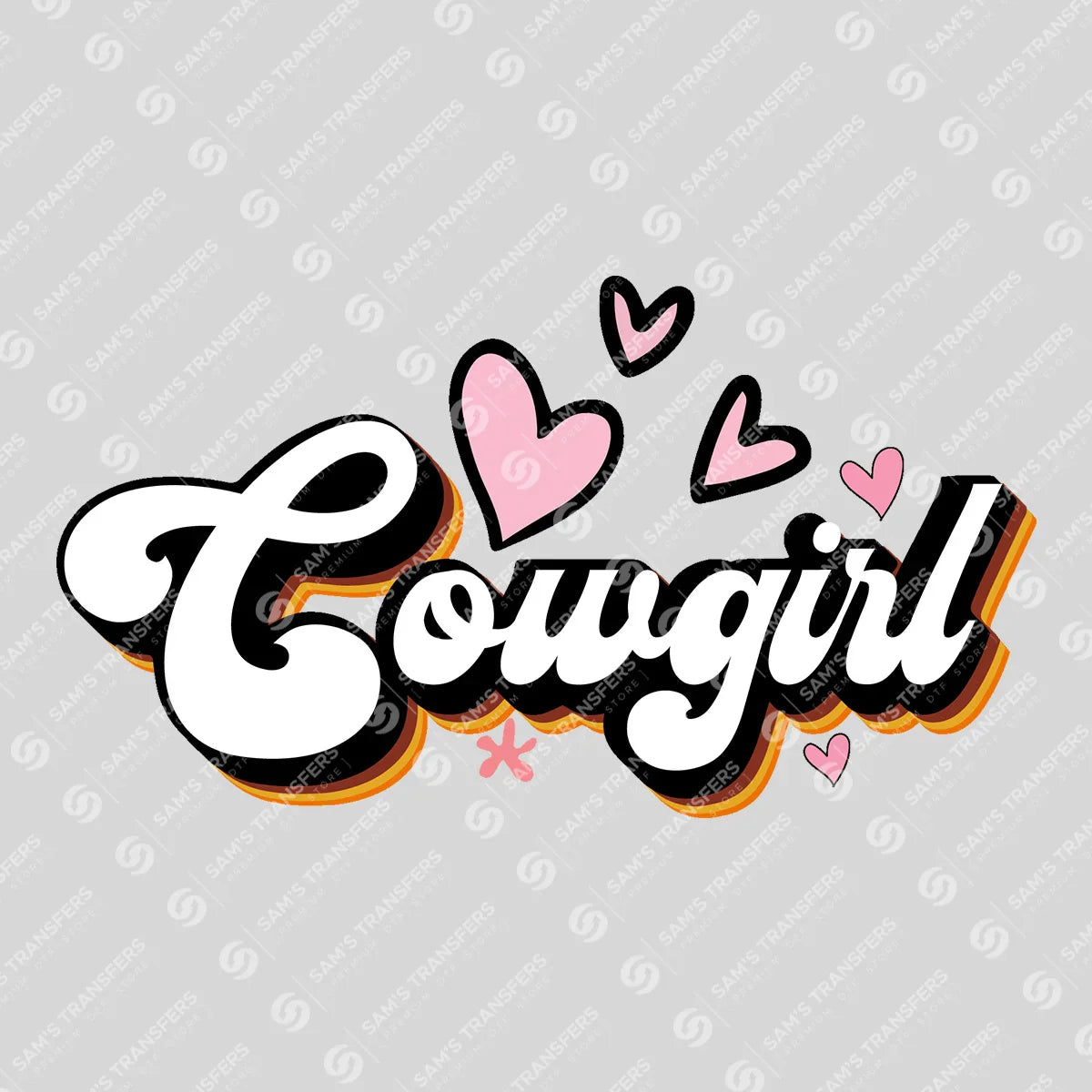 Apparel featuring a Cowgirl-themed DTF transfer.