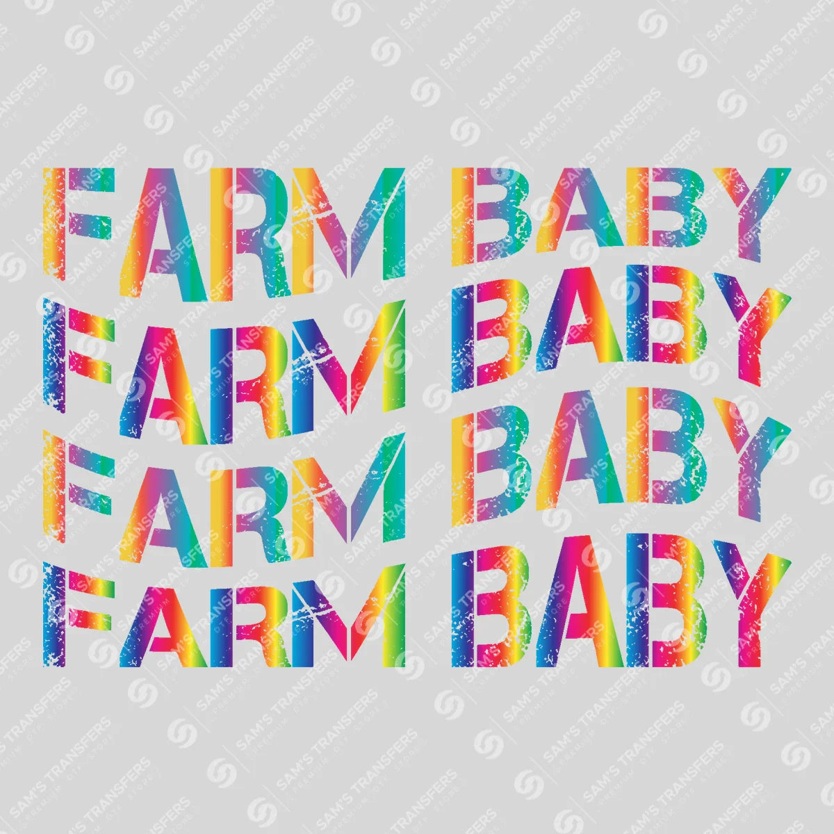 Apparel featuring a Farm Baby-themed DTF transfer.