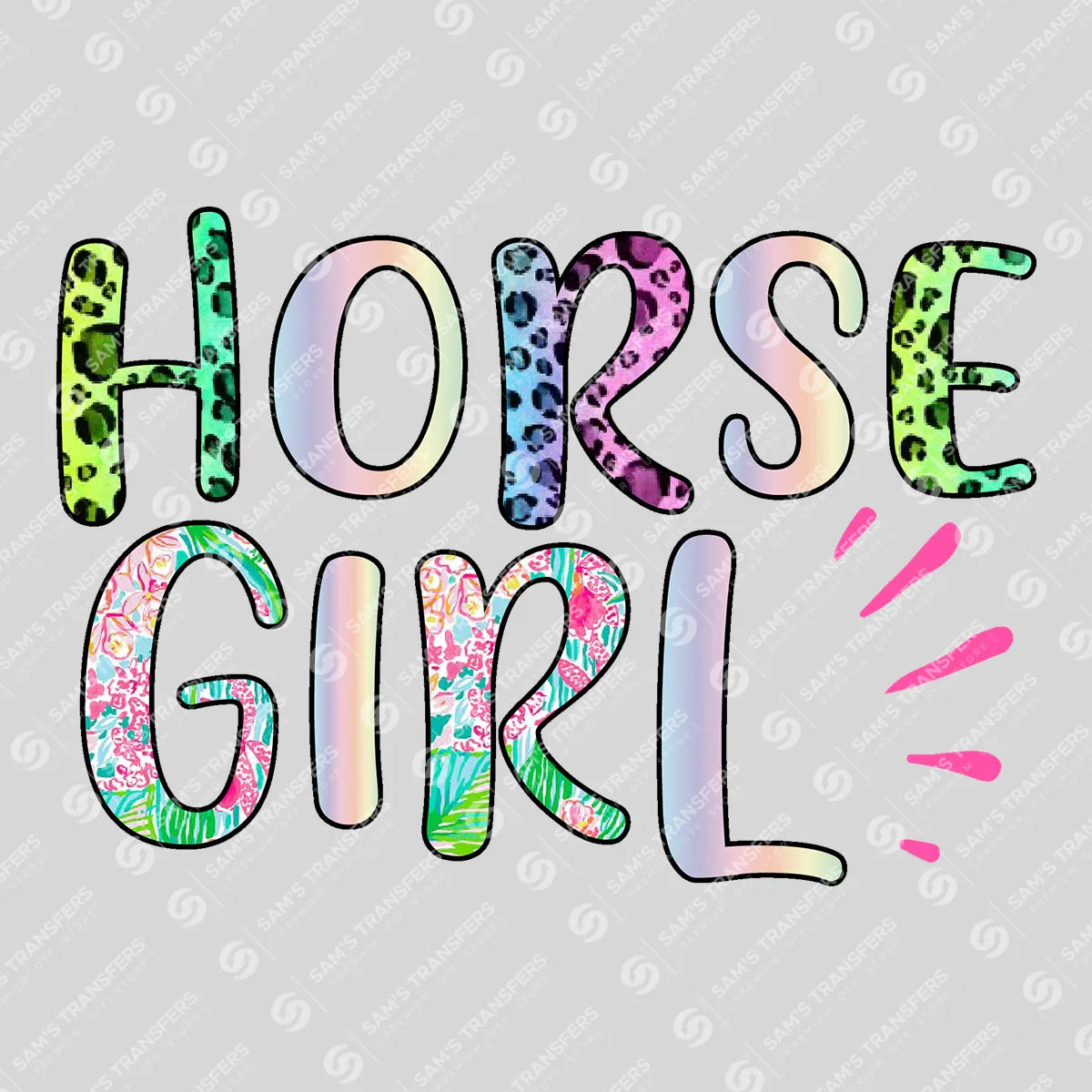 Apparel featuring a Horse Girl-themed DTF transfer.