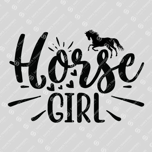 Apparel featuring a Horse Girl-themed DTF transfer.