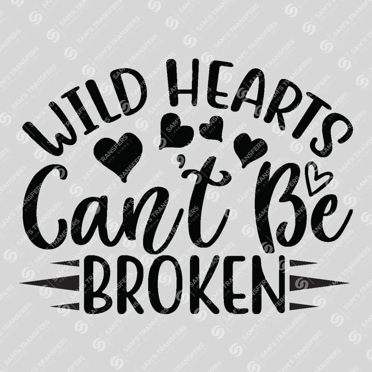 Apparel featuring a Wild Hearts Can't Be Broken-themed DTF transfer.