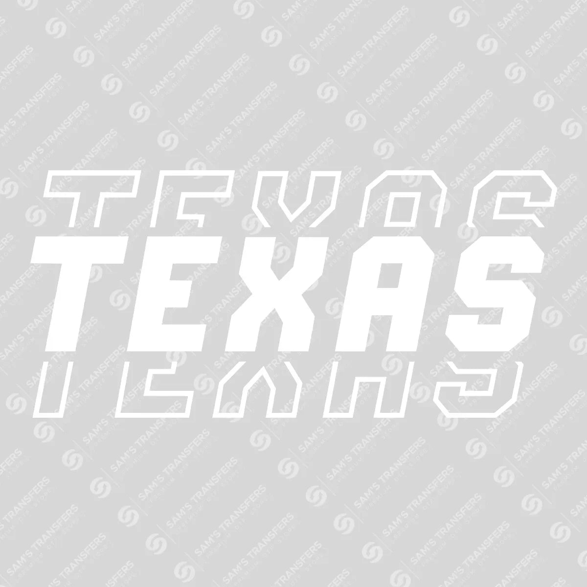 Apparel featuring a Texas-themed DTF transfer.