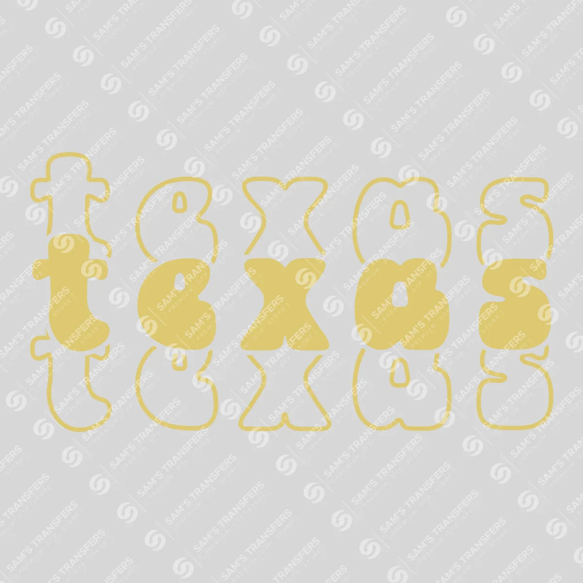 Apparel featuring a Texas-themed DTF transfer.