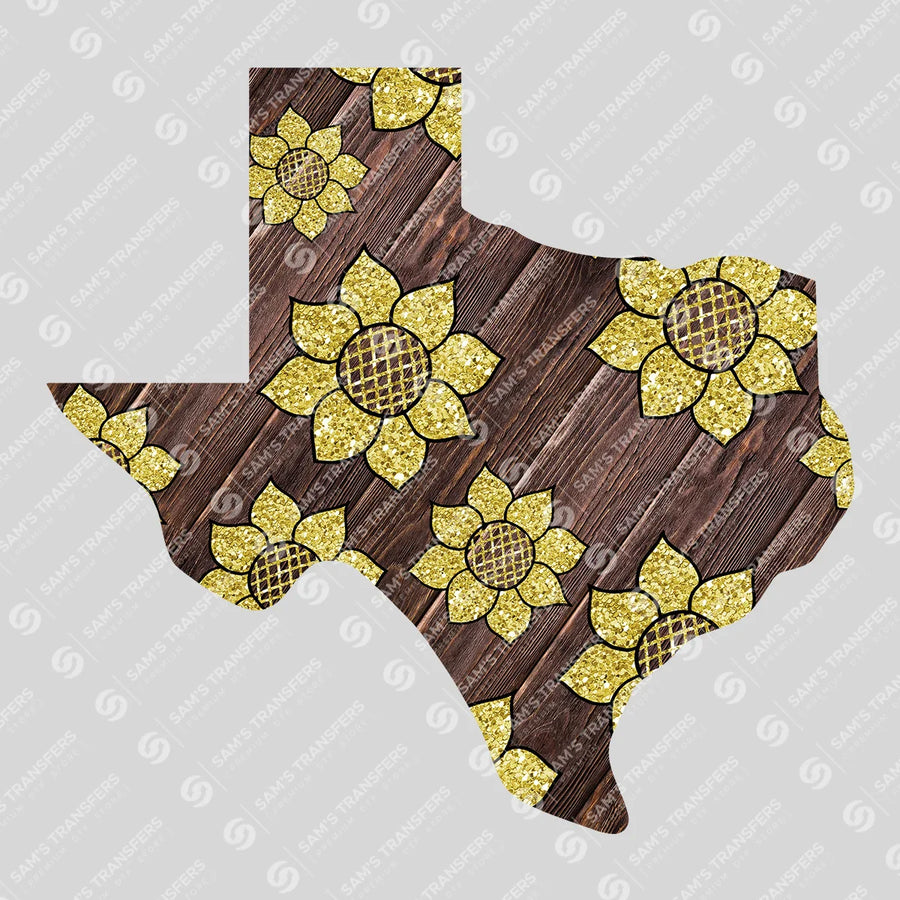 Texas Sunflower Wood Ready-to-Press DTF Transfer | SAT08861