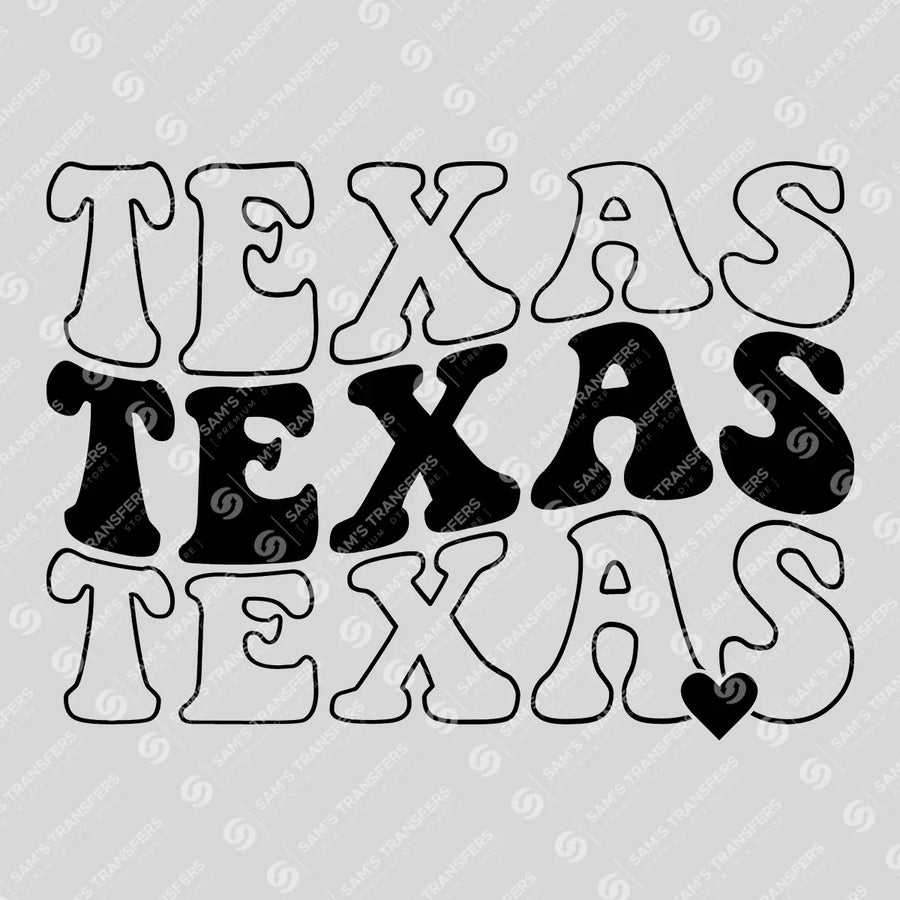 Texas Retro Stacked Ready-to-Press DTF Transfer | SAT08865