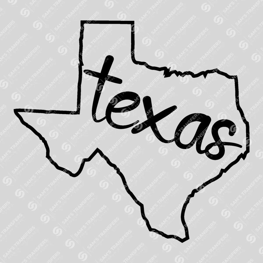 Texas Handwritten State Ready-to-Press DTF Transfer | SAT08873