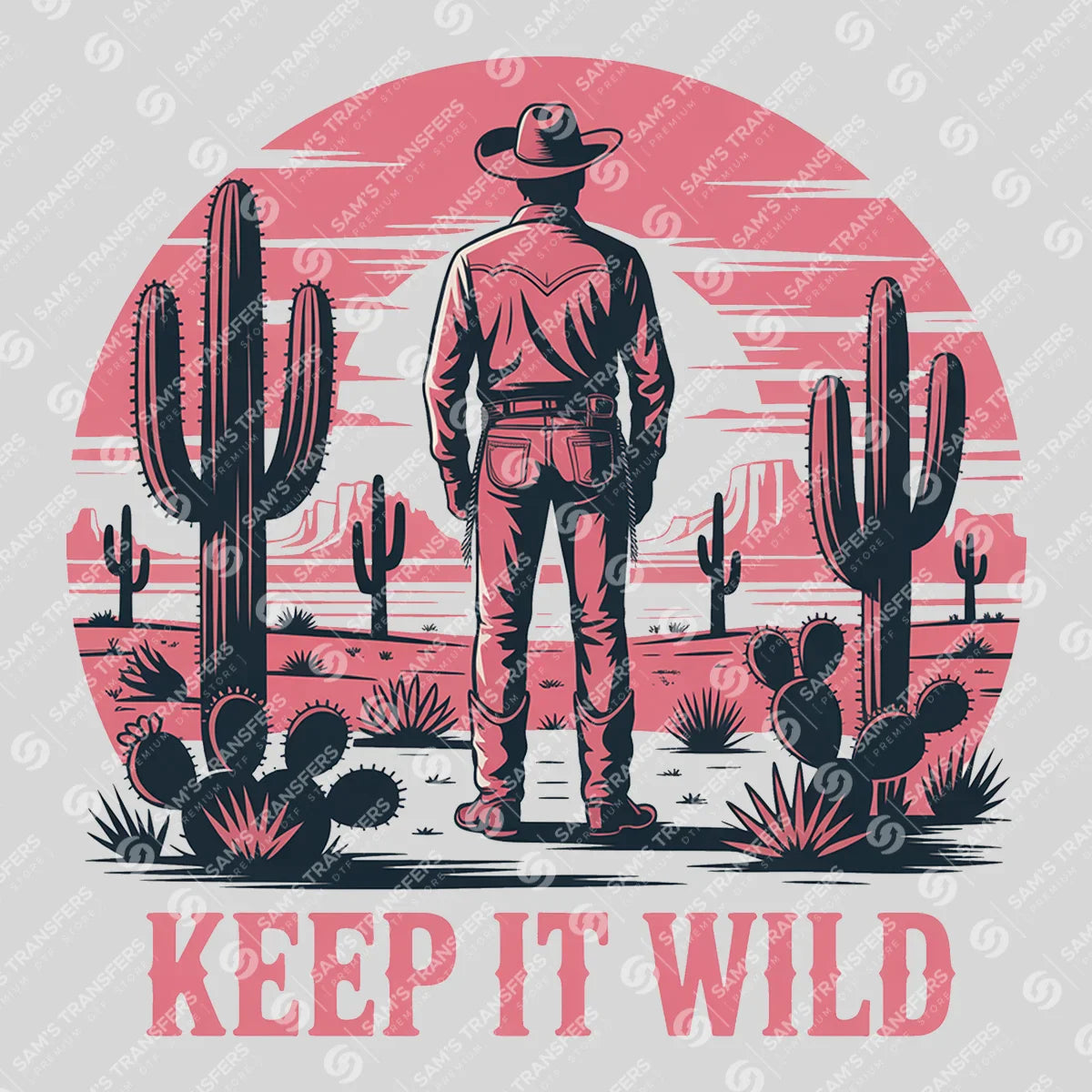 Apparel featuring a Keep It Wild-themed DTF transfer.