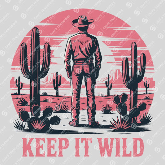 Apparel featuring a Keep It Wild-themed DTF transfer.
