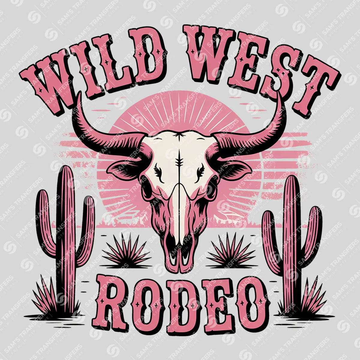 Apparel featuring a Wild West Rodeo-themed DTF transfer.