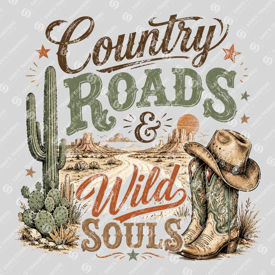 Country Roads and Wild Souls Ready-to-Press DTF Transfer | SAT08909