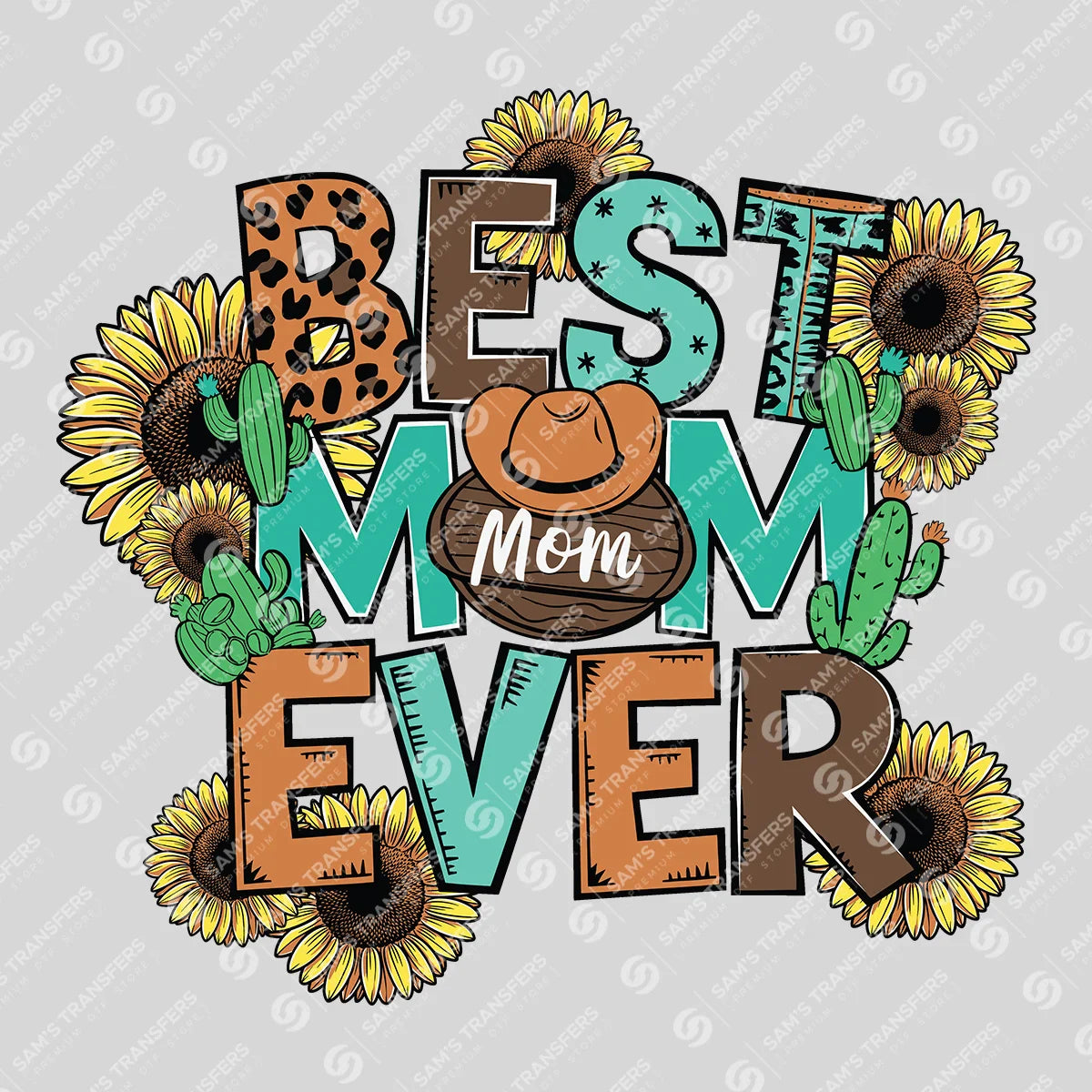 Apparel featuring a Best Mom Ever-themed DTF transfer.
