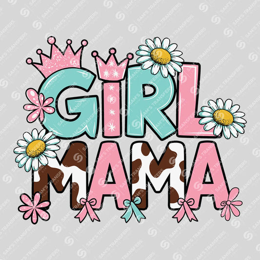 Apparel featuring a Girl Mama-themed DTF transfer.