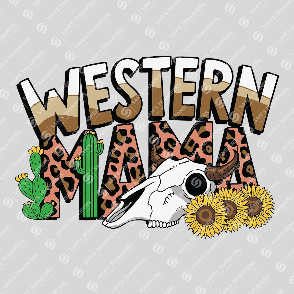 Apparel featuring a Western Mama-themed DTF transfer.